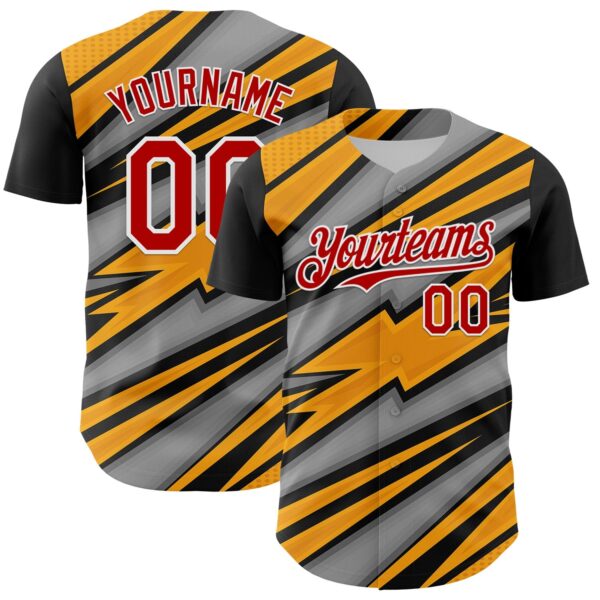 Custom Black Red White Yellow-Gray Car Racing Formula Auto Motorsport Authentic Baseball Jersey