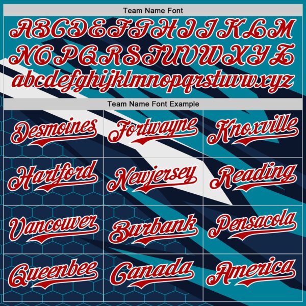 Custom Teal Red White-Navy Car Racing Formula Auto Motorsport Authentic Baseball Jersey