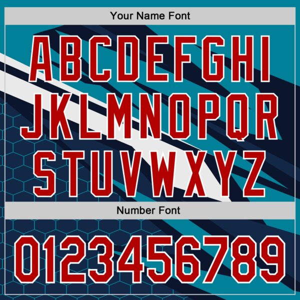 Custom Teal Red White-Navy Car Racing Formula Auto Motorsport Authentic Baseball Jersey