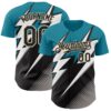 Custom Teal Black Cream White-Gray Car Racing Formula Auto Motorsport Authentic Baseball Jersey