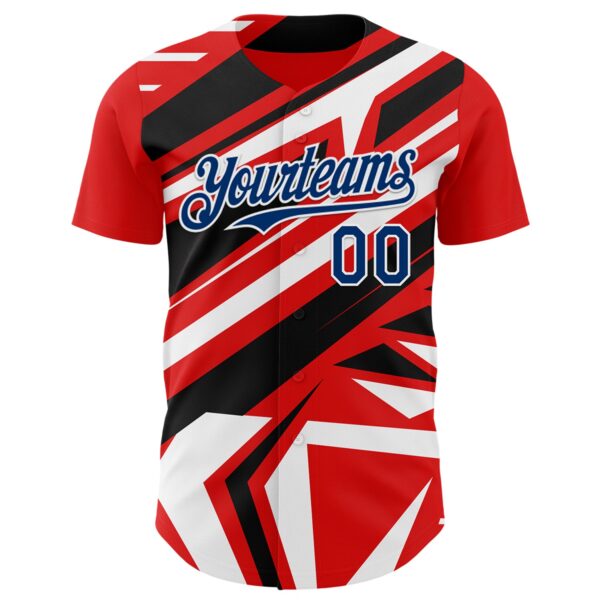 Custom Red USA Navy Blue White-Black Car Racing Formula Auto Motorsport Authentic Baseball Jersey