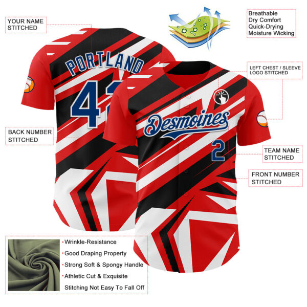 Custom Red USA Navy Blue White-Black Car Racing Formula Auto Motorsport Authentic Baseball Jersey