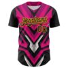 Custom Black Gold Pink White-Gray Car Racing Formula Auto Motorsport Authentic Baseball Jersey