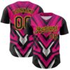 Custom Black Gold Pink White-Gray Car Racing Formula Auto Motorsport Authentic Baseball Jersey