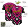 Custom Black Gold Pink White-Gray Car Racing Formula Auto Motorsport Authentic Baseball Jersey