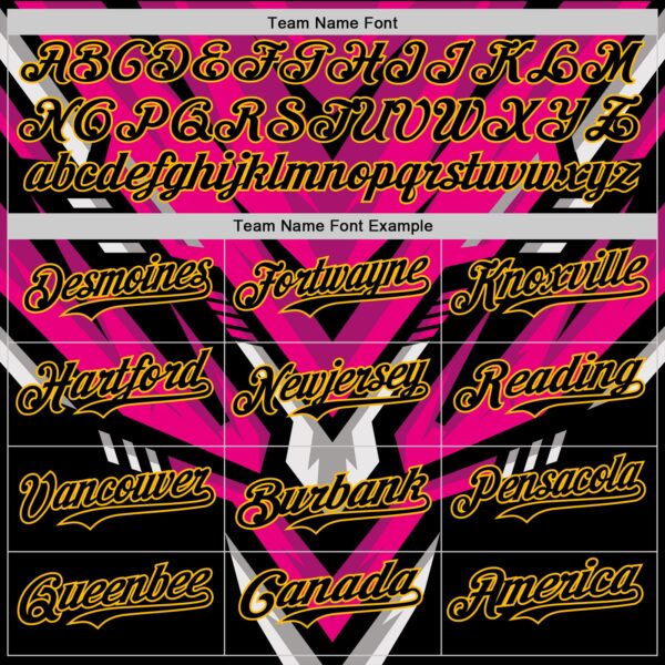 Custom Black Gold Pink White-Gray Car Racing Formula Auto Motorsport Authentic Baseball Jersey