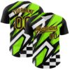 Custom Black Gold Green-White Car Racing Formula Auto Motorsport Authentic Baseball Jersey