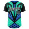 Custom Black White Aqua-Purple Car Racing Formula Auto Motorsport Authentic Baseball Jersey