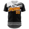 Custom Black Yellow Red White-Gray Car Racing Formula Auto Motorsport Authentic Baseball Jersey