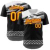Custom Black Yellow Red White-Gray Car Racing Formula Auto Motorsport Authentic Baseball Jersey
