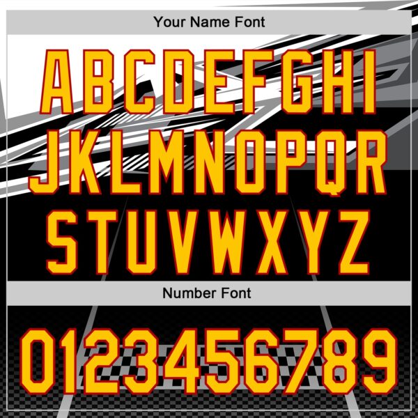 Custom Black Yellow Red White-Gray Car Racing Formula Auto Motorsport Authentic Baseball Jersey