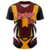 Custom Black Red White-Yellow Car Racing Formula Auto Motorsport Authentic Baseball Jersey