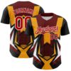 Custom Black Red White-Yellow Car Racing Formula Auto Motorsport Authentic Baseball Jersey