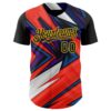 Custom Black Gold Orange Blue-White Car Racing Formula Auto Motorsport Authentic Baseball Jersey