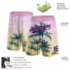 Custom Pink Navy 3D Pattern Hawaii Palm Trees Authentic Basketball Shorts