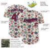 Custom Cream Crimson-Navy Foodie Italian Food Doodles Authentic Baseball Jersey