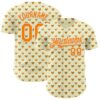 Custom Yellow Bay Orange-White Foodie Heartshaped Waffles Sweets Authentic Baseball Jersey
