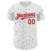 Custom White Red Foodie Candy Sweets Authentic Baseball Jersey