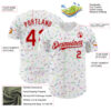 Custom White Red Foodie Candy Sweets Authentic Baseball Jersey