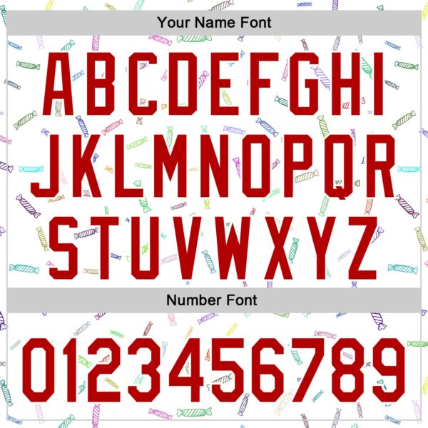 Custom White Red Foodie Candy Sweets Authentic Baseball Jersey