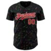 Custom Black Red-White Foodie Candy Sweets Authentic Baseball Jersey