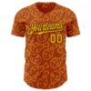 Custom Texas Orange Gold-Black Foodie Fast Food Fried Chicken Authentic Baseball Jersey