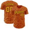 Custom Texas Orange Gold-Black Foodie Fast Food Fried Chicken Authentic Baseball Jersey