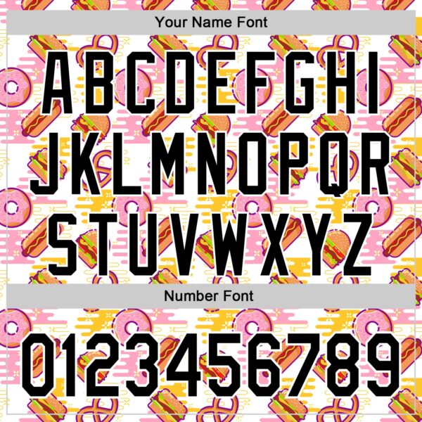 Custom White Black Foodie Fast Food Hot Dog Doughnuts Authentic Baseball Jersey