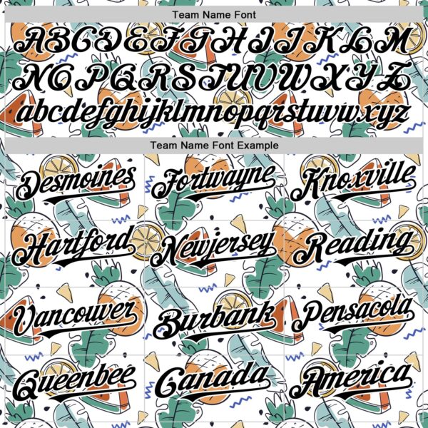 Custom White Black Foodie Summer Fruits Authentic Baseball Jersey