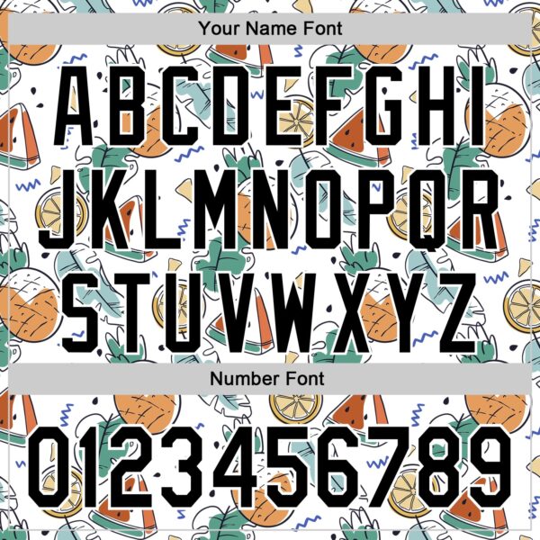 Custom White Black Foodie Summer Fruits Authentic Baseball Jersey