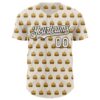 Custom Cream Black Foodie Fast Food Hamburgers Authentic Baseball Jersey