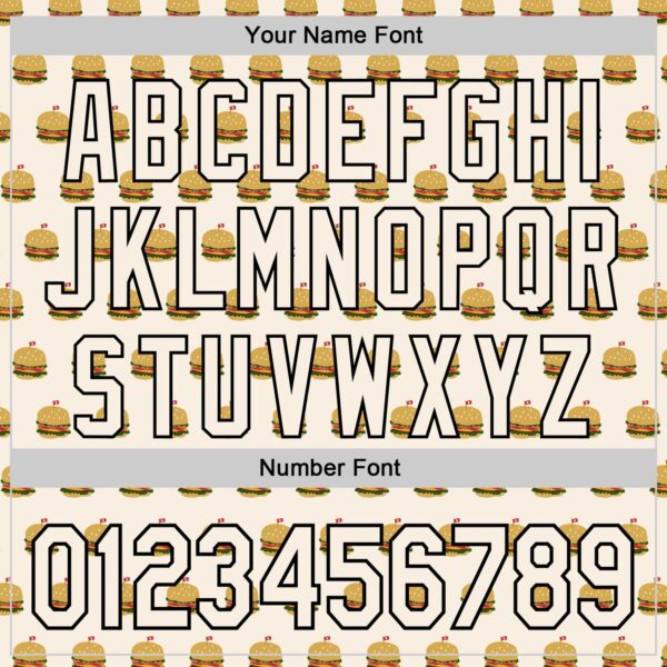 Custom Cream Black Foodie Fast Food Hamburgers Authentic Baseball Jersey