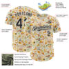 Custom Cream Black Foodie Abstract Doodles Authentic Baseball Jersey