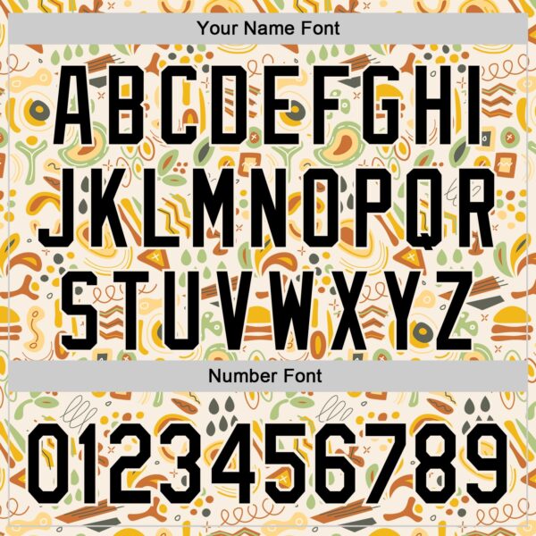 Custom Cream Black Foodie Abstract Doodles Authentic Baseball Jersey