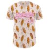 Custom Light Pink White-Pink Foodie Asian Corndog Authentic Baseball Jersey