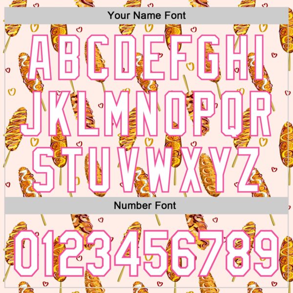 Custom Light Pink White-Pink Foodie Asian Corndog Authentic Baseball Jersey