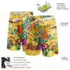 Custom Yellow Brown 3D Pattern Tropical Hawaii Palm Trees Authentic Basketball Shorts