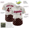 Custom White Brown-Pink Foodie Dripping Ice Cream Authentic Baseball Jersey