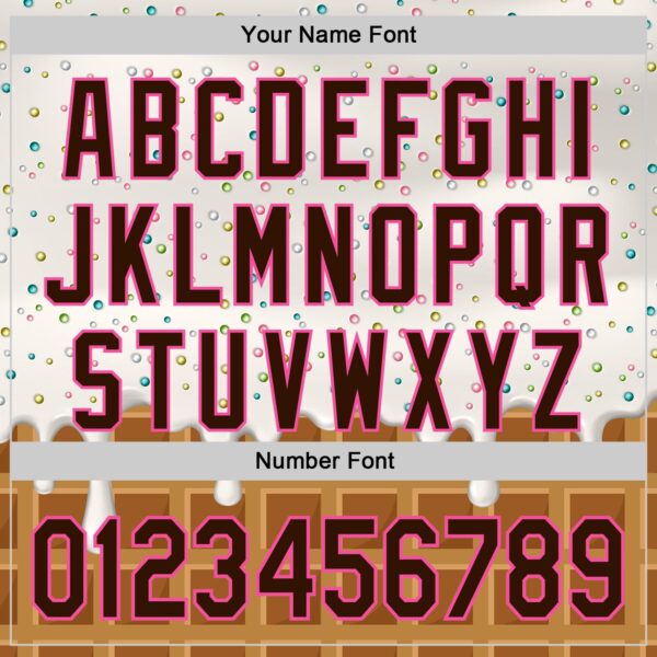 Custom White Brown-Pink Foodie Dripping Ice Cream Authentic Baseball Jersey