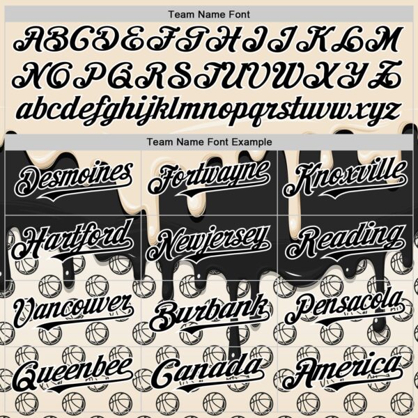 Custom Cream Black-White Foodie Dripping Ice Cream Authentic Baseball Jersey