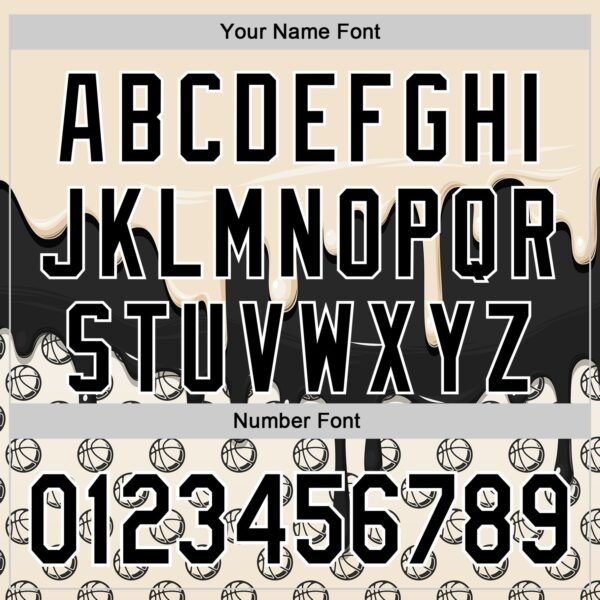 Custom Cream Black-White Foodie Dripping Ice Cream Authentic Baseball Jersey