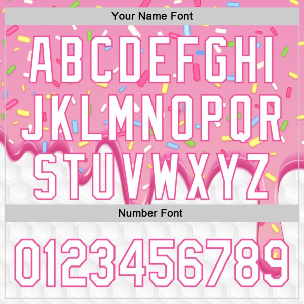 Custom Pink White Foodie Dripping Ice Cream Authentic Baseball Jersey