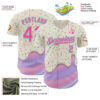 Custom Cream Pink-Ice Blue Foodie Dripping Ice Cream Authentic Baseball Jersey
