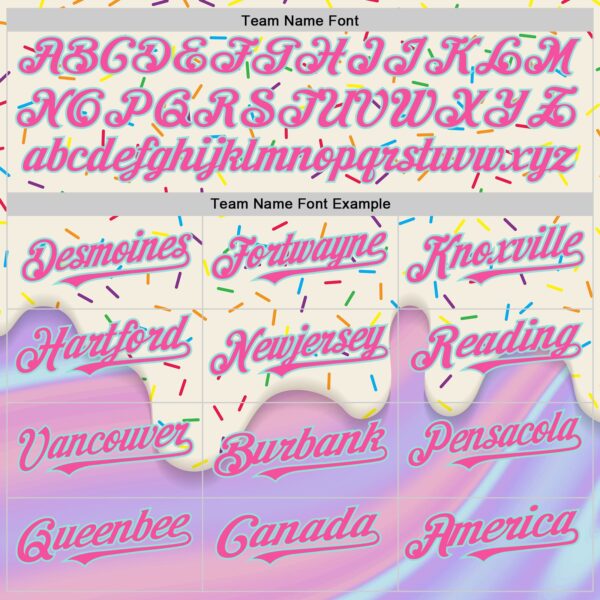 Custom Cream Pink-Ice Blue Foodie Dripping Ice Cream Authentic Baseball Jersey