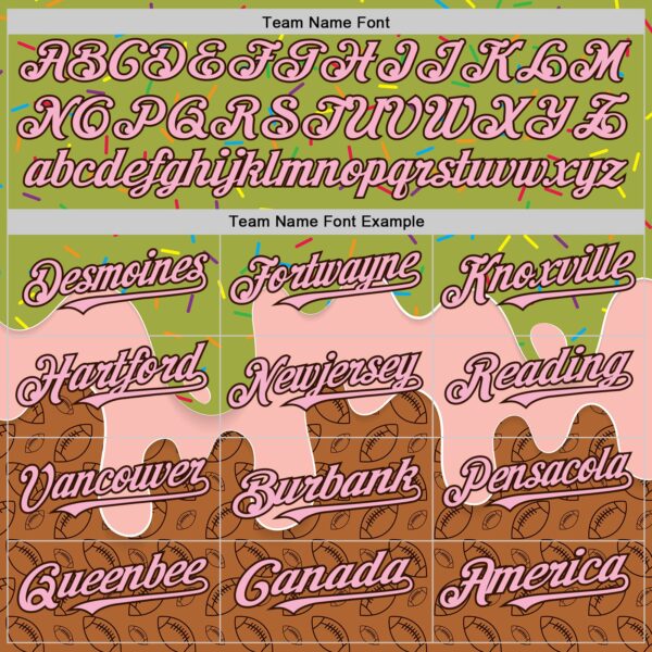 Custom Green Light Pink-Brown Foodie Dripping Ice Cream Authentic Baseball Jersey