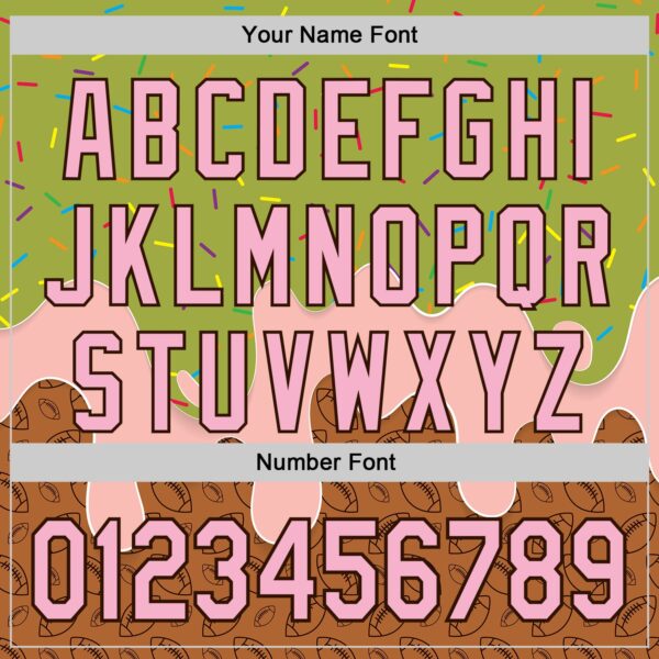 Custom Green Light Pink-Brown Foodie Dripping Ice Cream Authentic Baseball Jersey