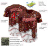 Custom Brown Red-White Foodie Dripping Ice Cream Authentic Baseball Jersey