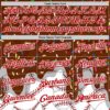Custom Brown Red-White Foodie Dripping Ice Cream Authentic Baseball Jersey