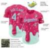 Custom Pink Ice Blue Foodie Dripping Ice Cream Authentic Baseball Jersey