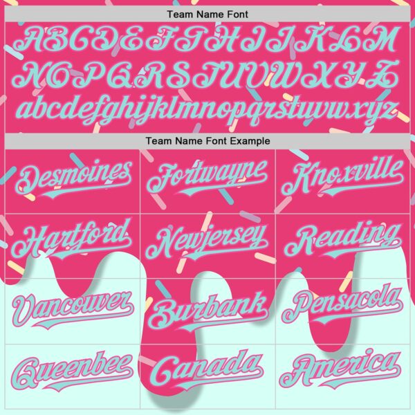 Custom Pink Ice Blue Foodie Dripping Ice Cream Authentic Baseball Jersey